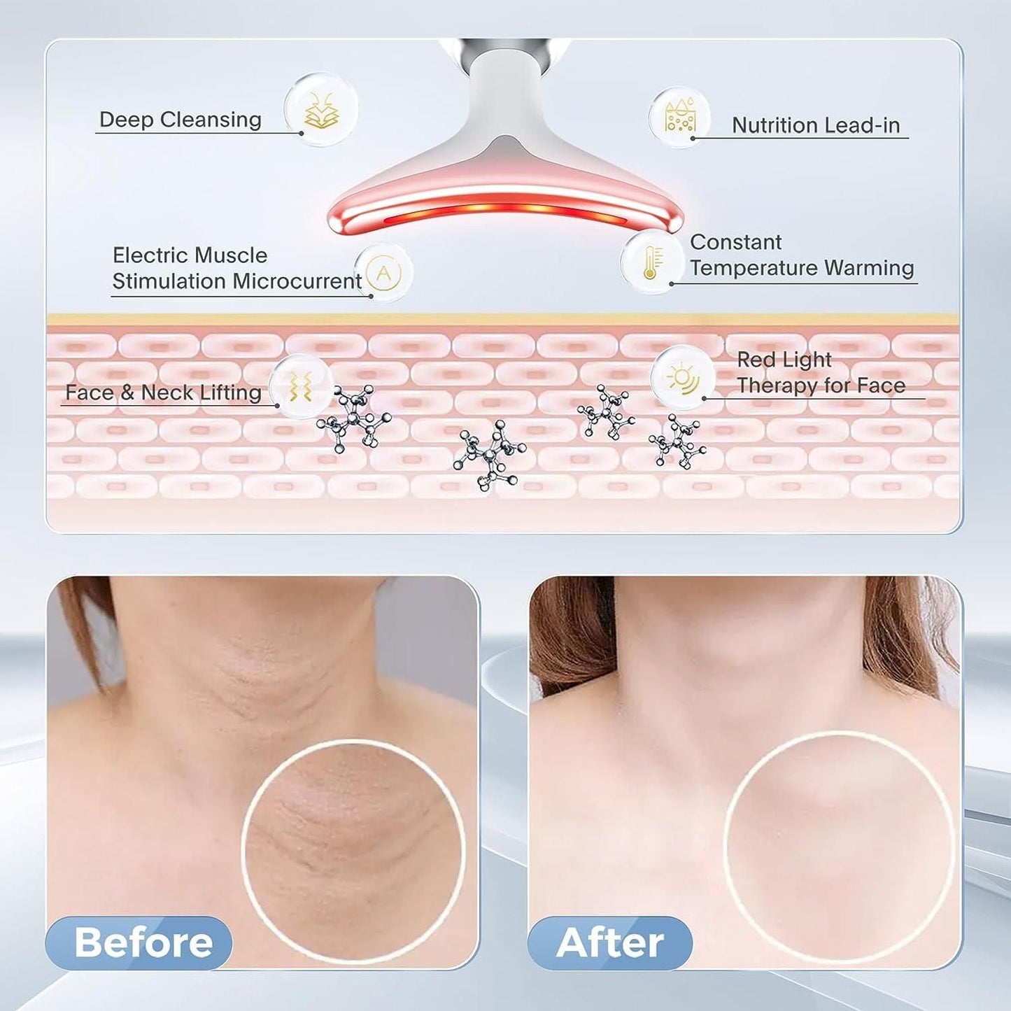✨ “LED Face Lifting & Skin Tightening Massager | EMS Anti-Aging Device for Wrinkles & Double Chin” ✨