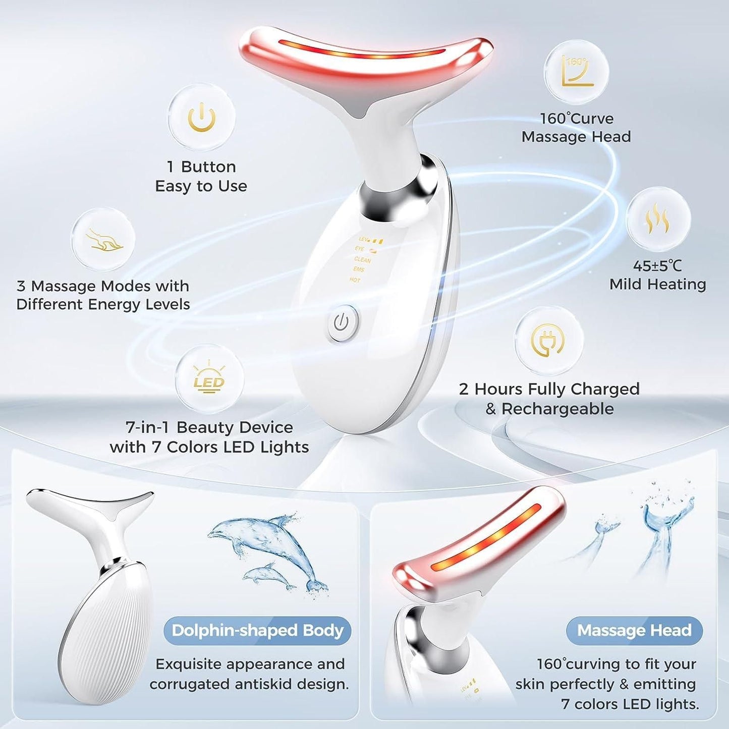 ✨ “LED Face Lifting & Skin Tightening Massager | EMS Anti-Aging Device for Wrinkles & Double Chin” ✨