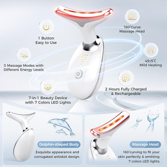 ✨ “LED Face Lifting & Skin Tightening Massager | EMS Anti-Aging Device for Wrinkles & Double Chin” ✨